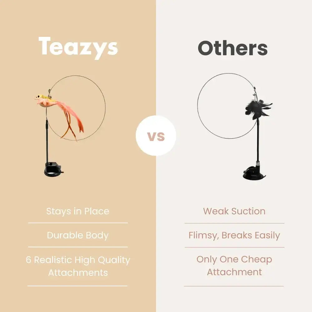 Comparison chart: The "Teazys" excels with durability and six attachments, outshining "Others" with their weak suction and lone attachment. Consider the superior HAPPY HUNTER KIT as your ideal cleaning companion.