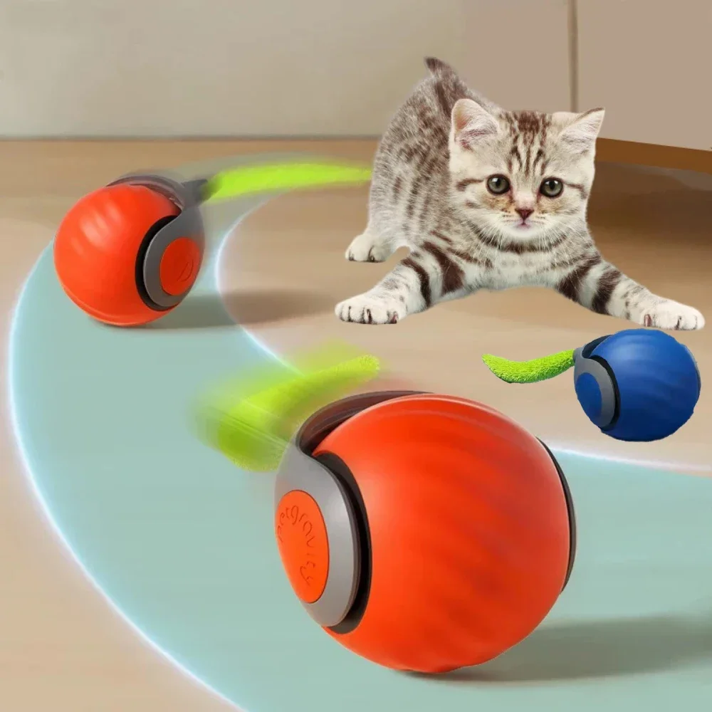 2024 New Interactive Cat Toy Ball Small Tail Rolling Ball Suitable for Indoor and Outdoor Cat and Dog Play Toys for Cats Things